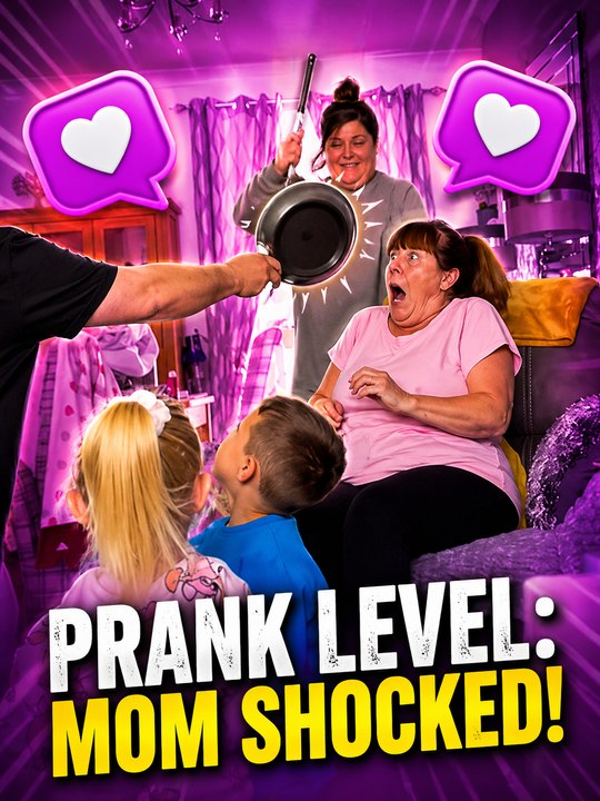 Mom is taken by surprise as a trick escalates into a noisy prank