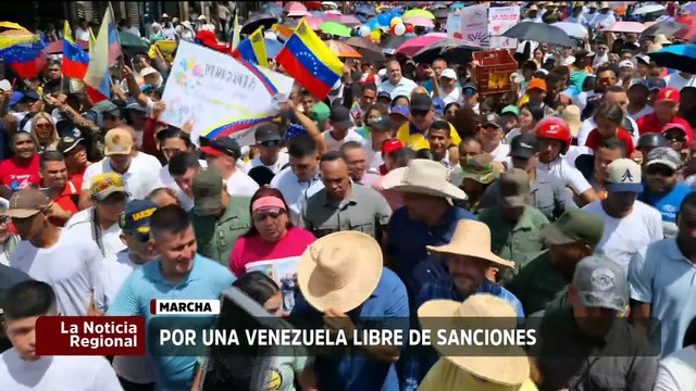 Diosdado Cabello marcha con el pueblo de Apure para pedir el fin de las sanciones