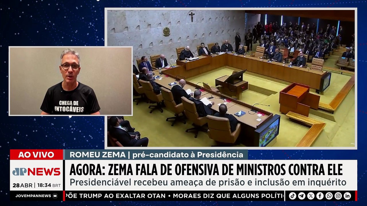 Zema dispara sobre o STF: brasileiros estão indignados com “intocáveis”
