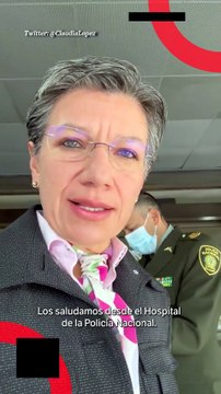 Visita de Claudia López a patrulleros heridos en hospital de la Policía Nacional