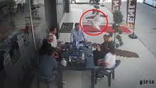 Masaya konan uçan tavuk oturanları şaşırttı