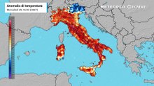 Mappa relativa all'anomalia di temperatura