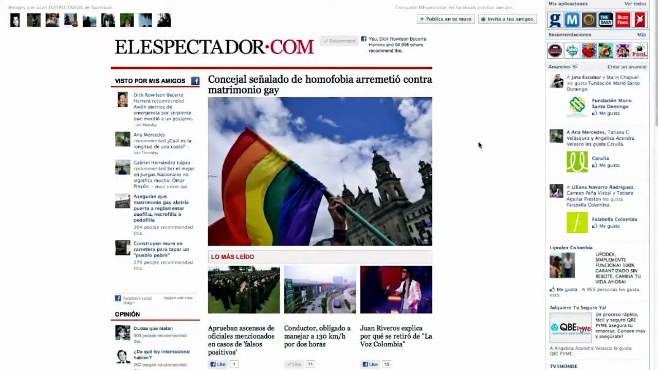 App El Espectador para Facebook