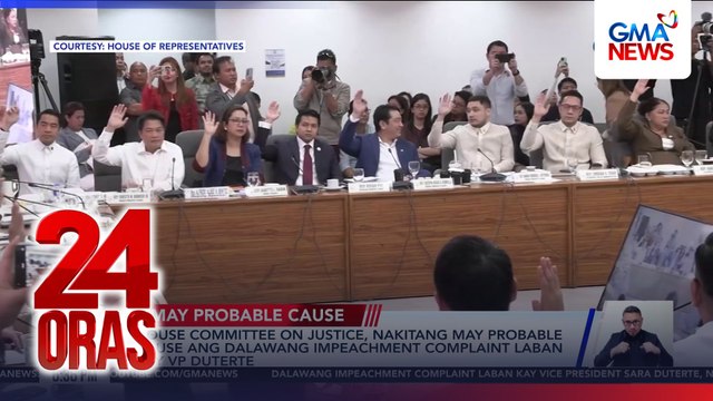 House Committee on Justice, nakitang may probable cause ang dalawang impeachment complaints laban kay VP Duterte | 24 Oras