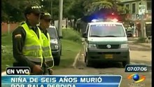 Niña muere por bala perdida en Jamundí