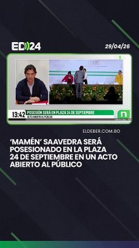 El alcalde electo de Santa Cruz de la Sierra, ‘Mamén’ Saavedra, confirmó que su acto de posesión como burgomaestre se realizará en la plaza 24 de Septiembre y estará abierto a toda la ciudadanía.