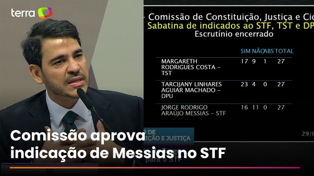 CCJ aprova indicação de Jorge Messias ao STF