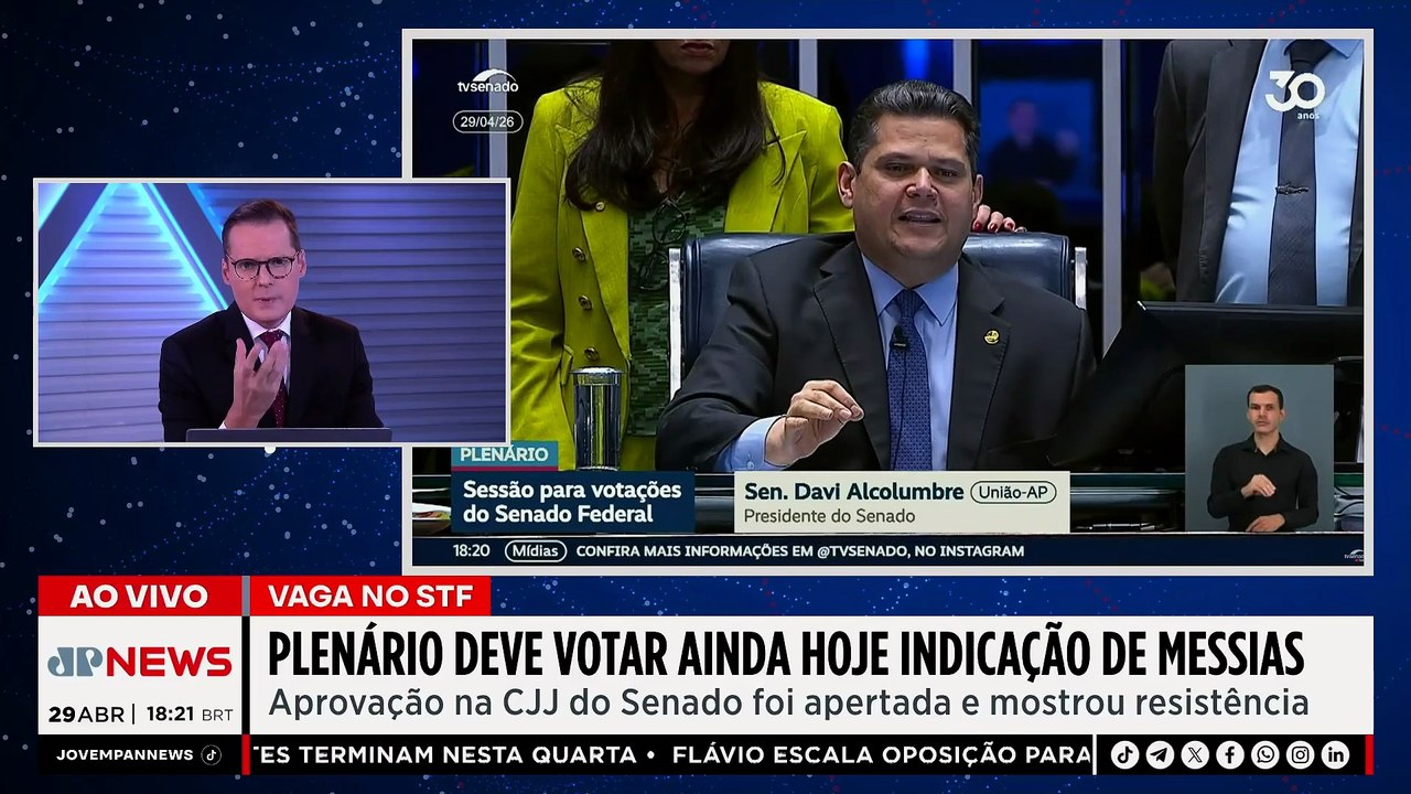 Plenário deve votar hoje indicação de Messias ao STF