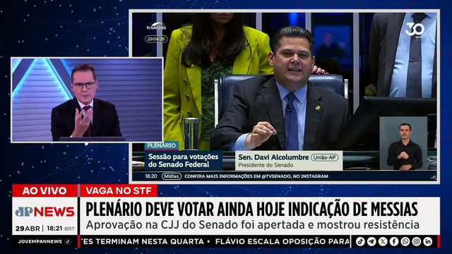 Plenário deve votar hoje indicação de Messias ao STF