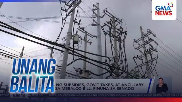 Pagsama ng subsidies, gov't taxes, at ancillary charges sa Meralco bill, pinuna sa Senado | Unang Balita