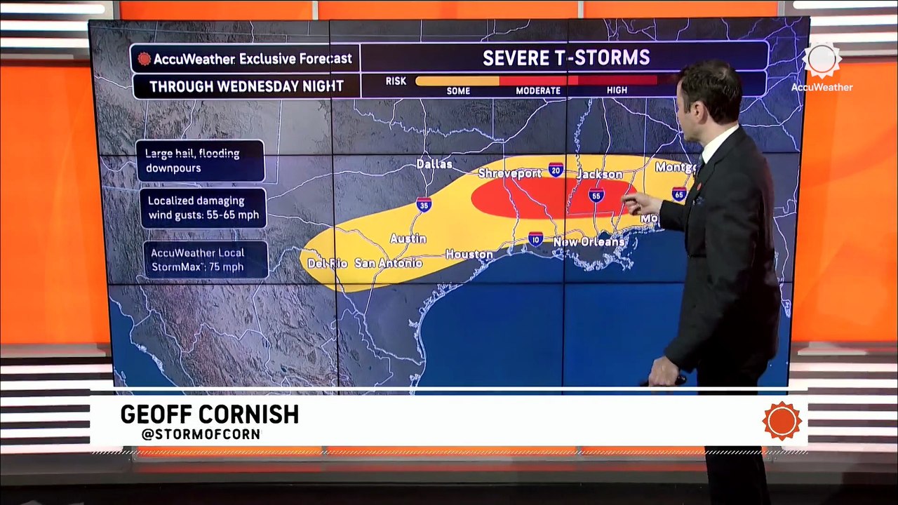 Severe storms shift to the Gulf Coast