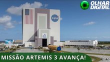 Artemis 3: “coração” do foguete da missão chega ao local de lançamento