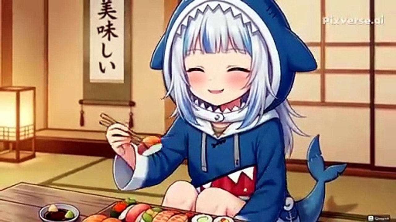 Nuoqi Gawr Gura Eating Sushi