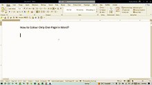 The Fast Way to Change Background Color for a Single Page in MS Word