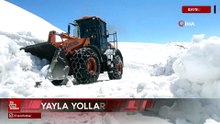 Bayburt’ta baharda da karla mücadele sürüyor
