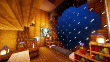 Minecraft Relaxing Music and Rain for 1 hour