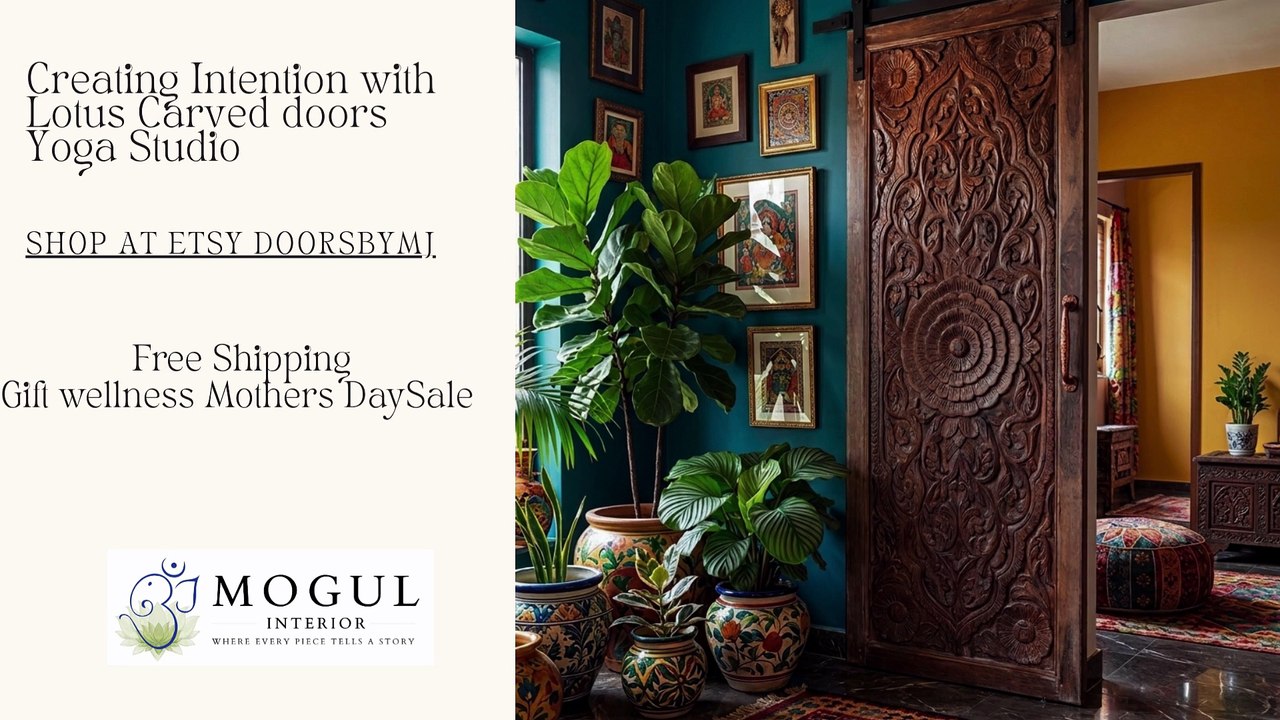 Creating Intention with Lotus Carved doors Yoga Studio