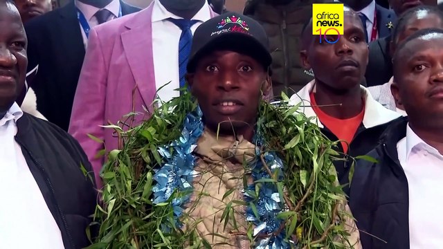 Record-breaking marathoner Sawe receive hero's welcome in Nairobi