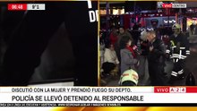 Discutió con la mujer y prendió fuego su departamento