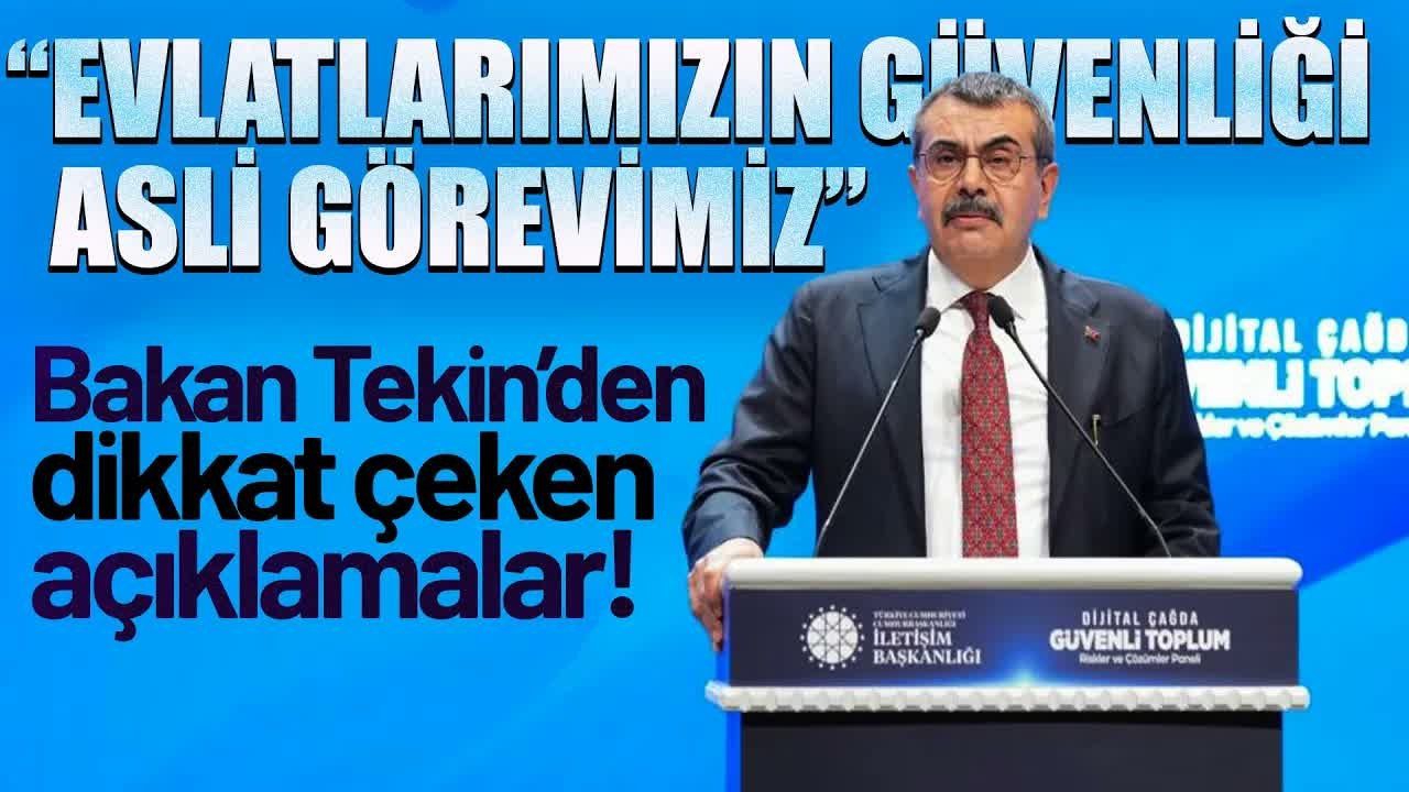 Milli Eğitim Bakanı Tekin'den, Öğretmen ve Öğre...