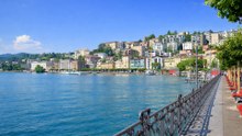 Lugano Ticino Scenic Summer Walk by the Lake 4K 60fps