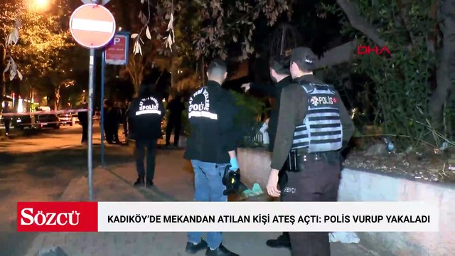 Kadıköy’de mekandan çıkarılan kişinin ateş açtığı anlar kamerada; polis bacağından vurarak yakaladı
