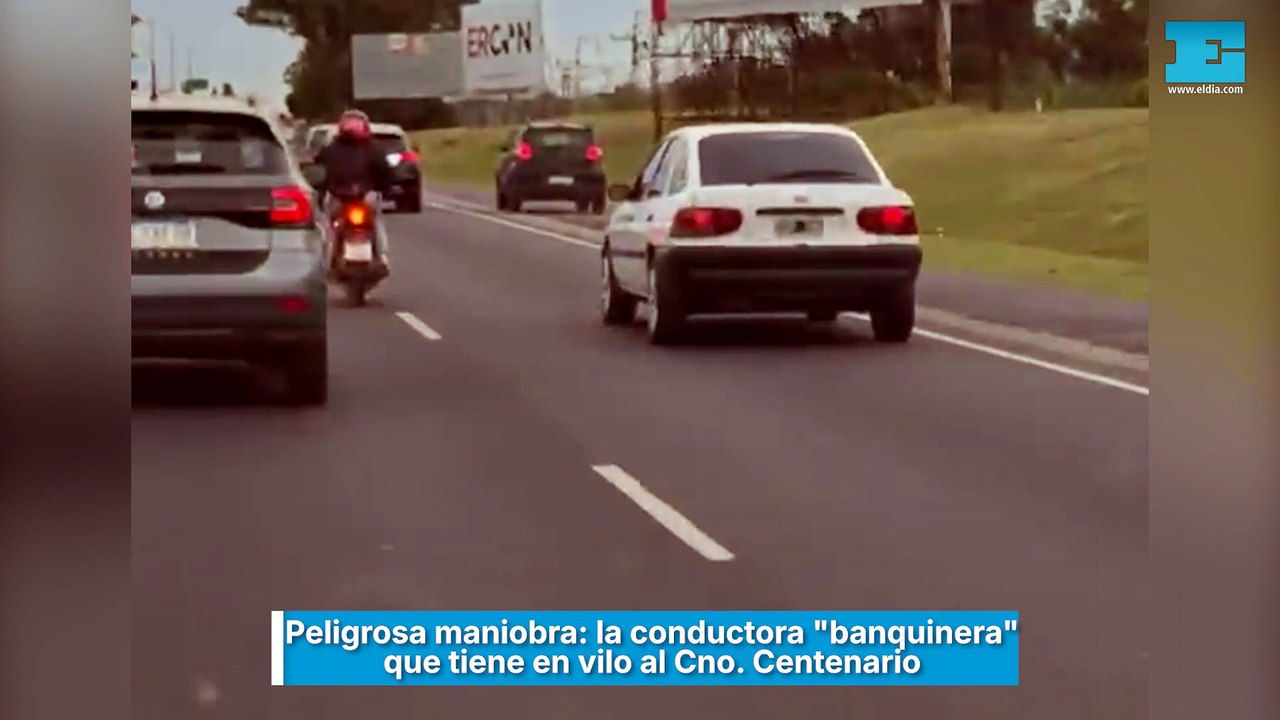 Peligrosa maniobra: la conductora "banquinera" que tiene en vilo al Cno. Centenario