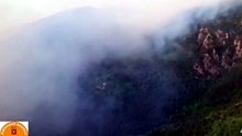 L'incendio sul monte Faeta visto dall'elicottero