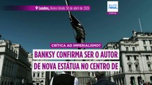 Cego pela bandeira: será esta estátua misteriosa em Londres um Banksy?