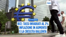 Bce mantiene i tassi al 2% mentre l'inflazione sale e rallenta la crescita dell'Eurozona