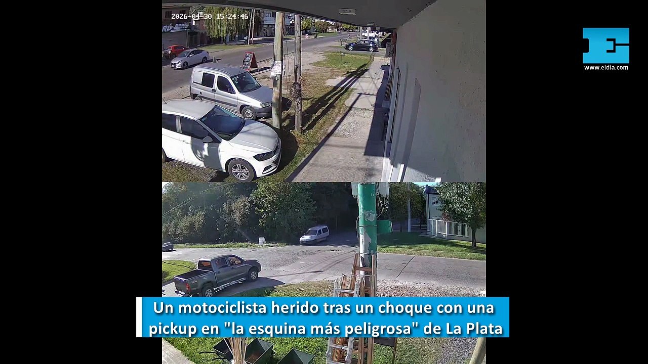 Un motociclista herido tras un choque con una pickup en "la esquina más peligrosa" de La Plata