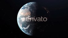 Seamless Loop of Realistic Earth Rotating in Space