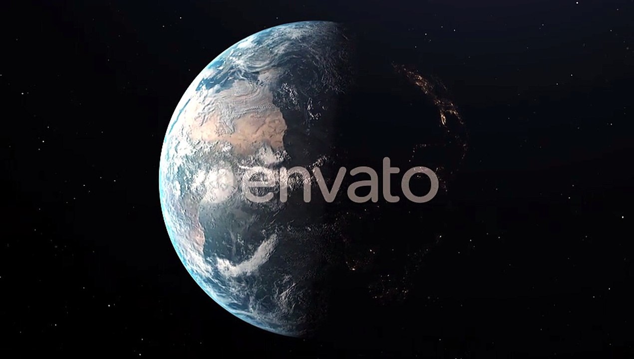 Seamless Loop of Realistic Earth Rotating in Space