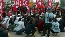 Kurtuluş parkında zafer kazanan madenciler Ankara 1 Mayıs alanında.