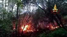 Incendio sul Monte Faeta: le "strisce" di fuoco visto dell'alto