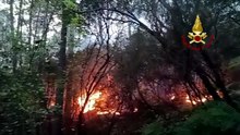 Incendio sul Monte Faeta: le "strisce" di fuoco visto dell'alto