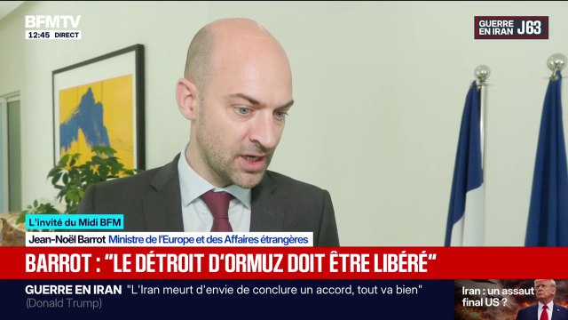 Le détroit d'Ormuz doit être libéré , déclare Jean-Noël Barrot, ministre des Affaires étrangères