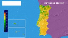 Evolução das temperaturas no fim de semana: descida até 7 ºC em Portugal