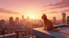 Two cats meet on a rooftop and become friends