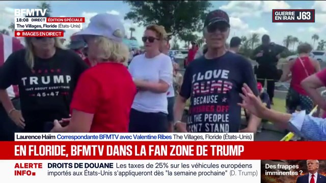 Une foule nombreuse de partisans de Donald Trump s'est rassemblée pour son meeting en Floride ce soir