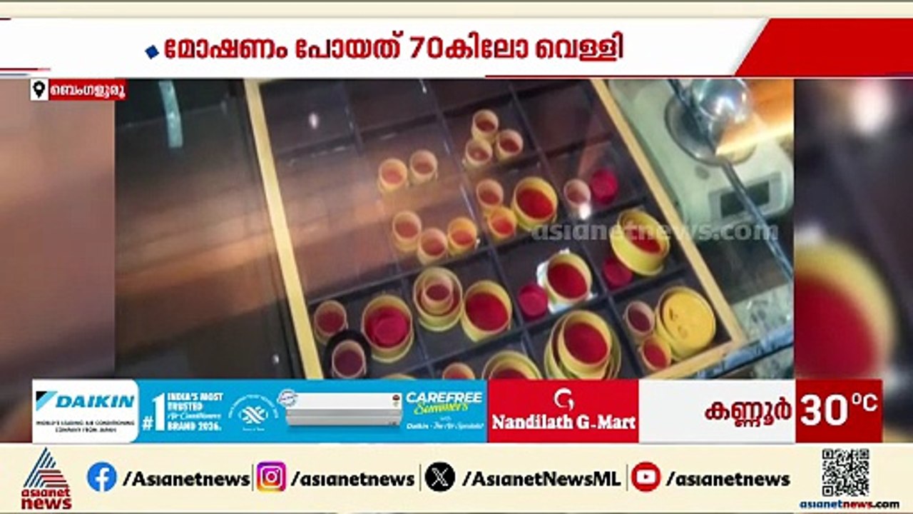 ബെംഗളൂരു ഹവനൂരില്‍ ജ്വല്ലറിയില്‍ വന്‍മോഷണം; ഒരു...