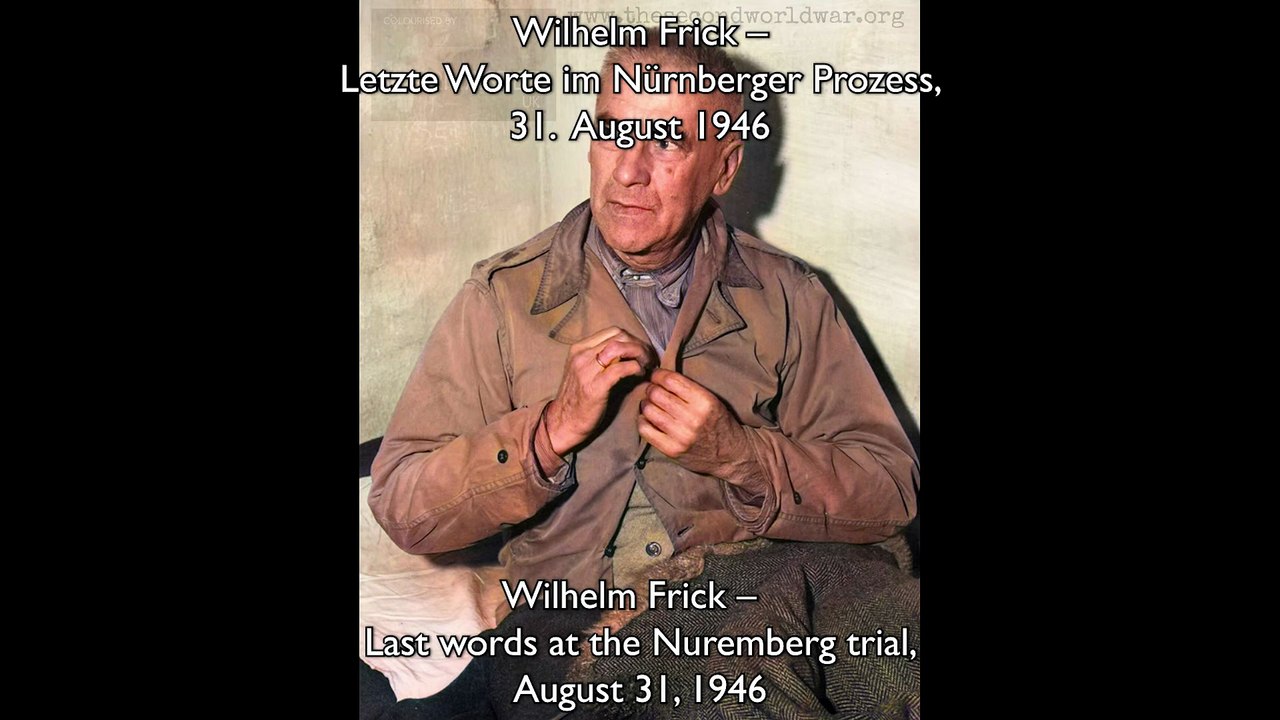 1946-08-31 - Wilhelm Frick - Letzte Worte im Nürnberger Prozess