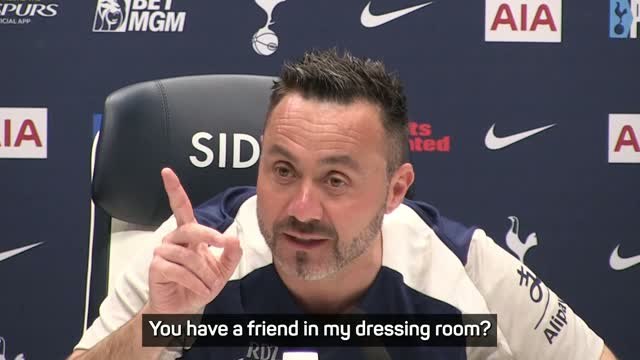 'Help me!' - De Zerbi jokes with reporter over Spurs unbeaten claim