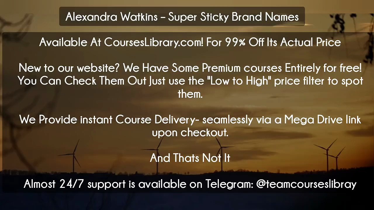(Courseslibrary.com)Alexandra Watkins – Super Sticky Brand Names
