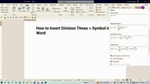 How to Insert Division Times Symbol in Word