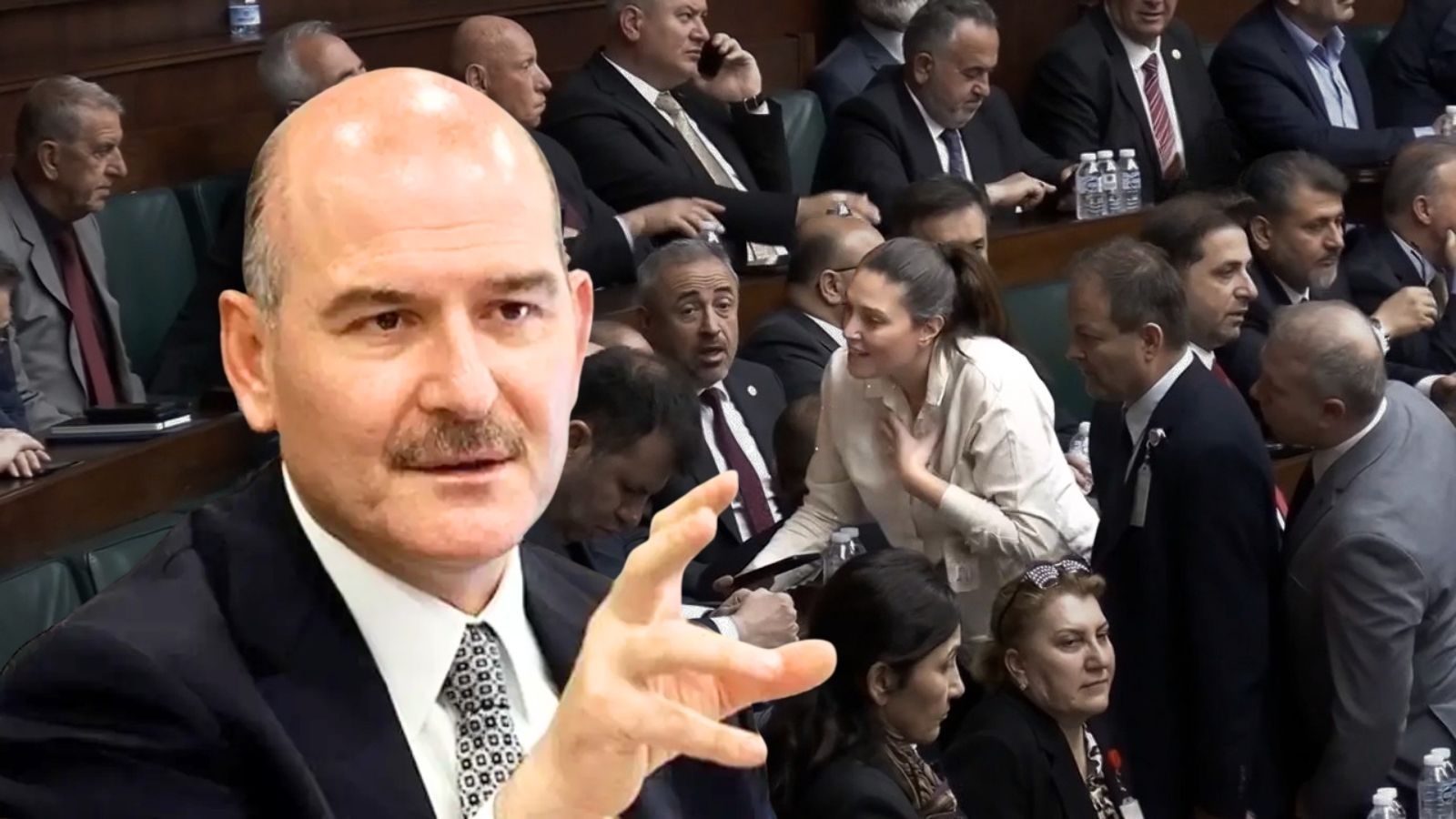 Süleyman Soylu, muhabire fiziki müdahalesi hakkında konuştu: Ben oraya Erdoğan’ı dinlemeye gidiyorum; soruya cevap vermem işgal hareketi olmaz mı?

Video Haber