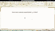 How to insert x subscript y squared Symbol  in Word