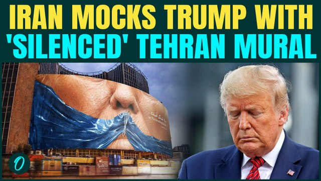Iran MOCKS Trump With Embarrassing Mural On Tehran Stress | Tehran Banner Issues Direct War Threat