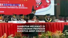 [FULL] Sambutan Megawati di Pengukuhan Gelar Profesor Emeritus Arief Hidayat: Singgung Demo Agustus
