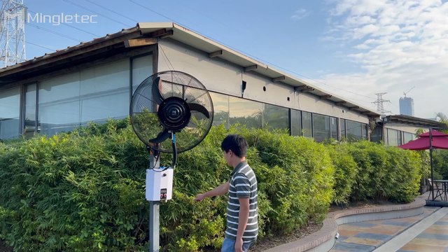 Mingletec BLDC industrial wall mounted mist fan #mingletec #BLDC #industrialfan #wallfan #mistfan #outdoor #facotry #manufacturer #fyp